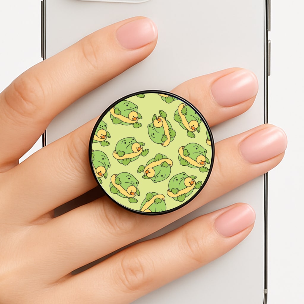 Frog Pattern - Plushy Phone Grip