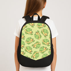 Frog Pattern - Plushy Large School Bag