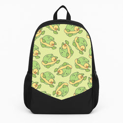 Frog Pattern - Plushy Large Backpack