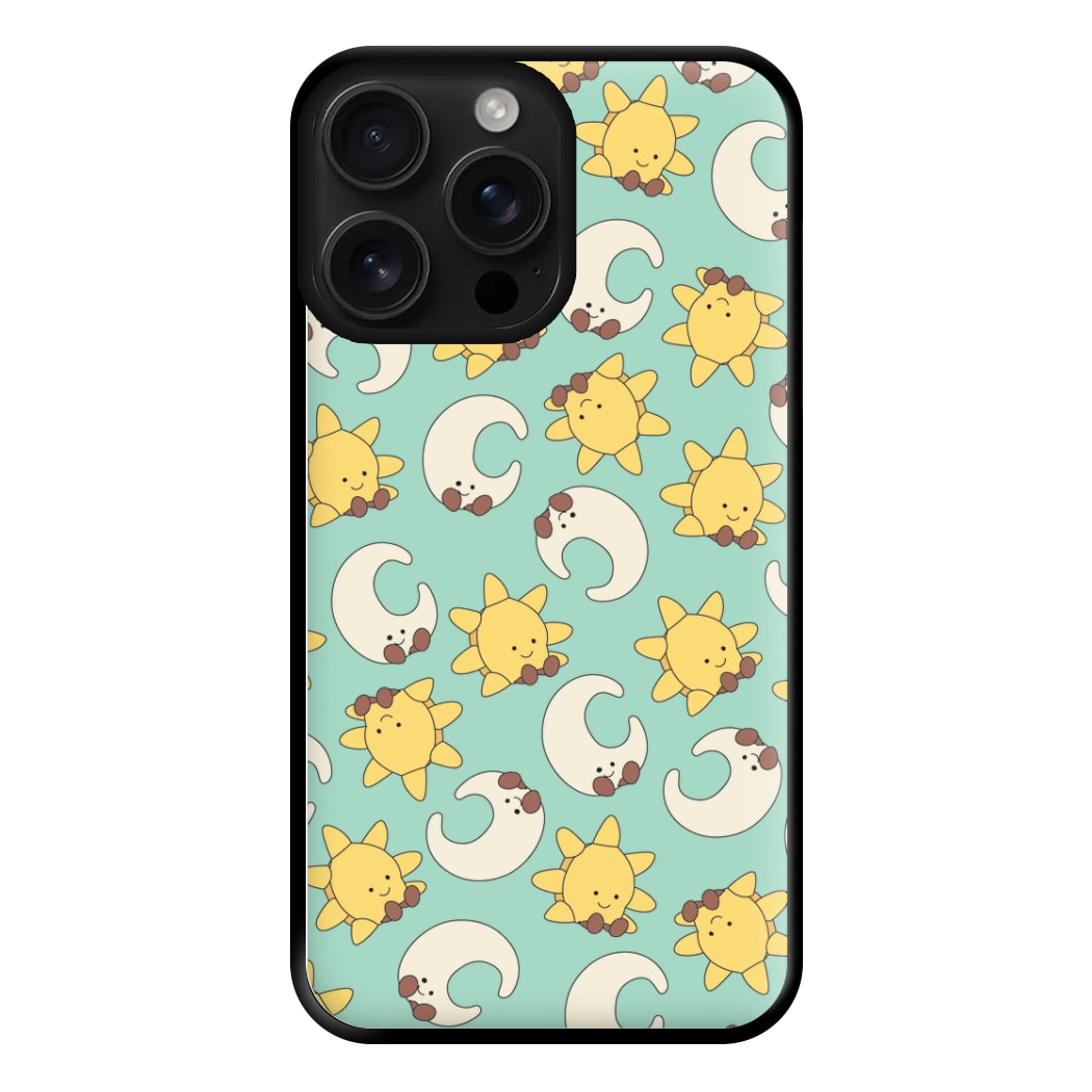 Stars And Moon Pattern - Plushy Phone Case