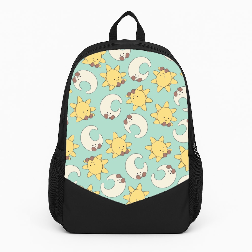 Stars And Moon Pattern - Plushy Backpack