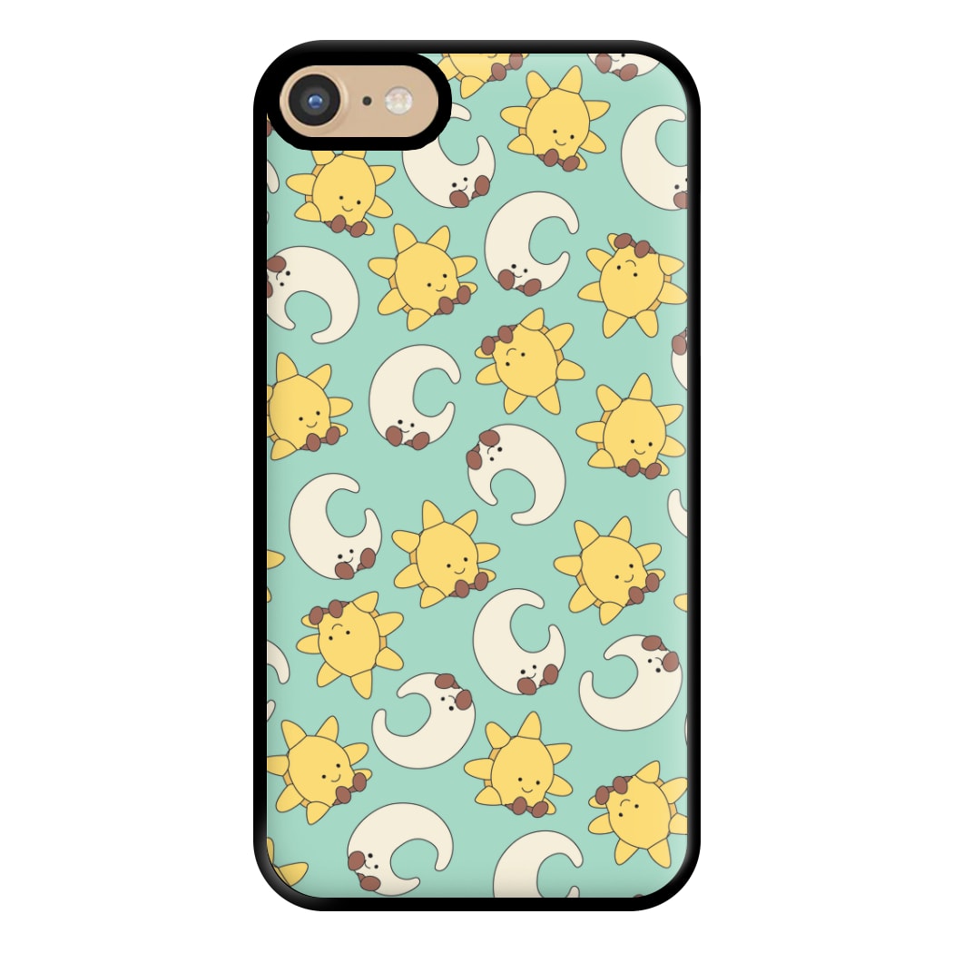 Stars And Moon Pattern - Plushy Phone Case for iPhone 6 / 7 / 8 / SE