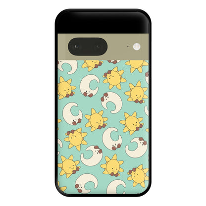 Stars And Moon Pattern - Plushy Phone Case for Google Pixel 7a