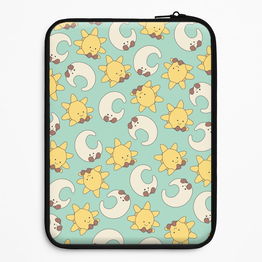 Stars And Moon Pattern - Plushy Laptop Sleeve
