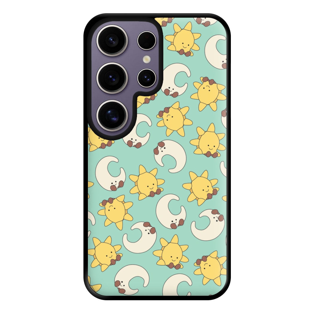 Stars And Moon Pattern - Plushy Phone Case for Galaxy S25 Ultra