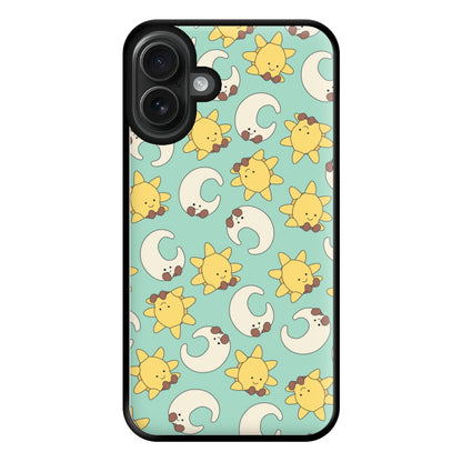 Stars And Moon Pattern - Plushy Phone Case for iPhone 16 Plus