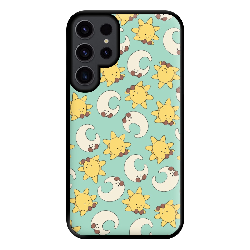 Stars And Moon Pattern - Plushy Phone Case for Galaxy S23 Ultra