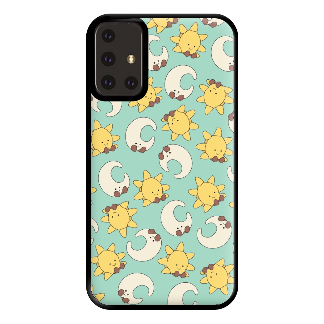 Stars And Moon Pattern - Plushy Phone Case for Galaxy A71