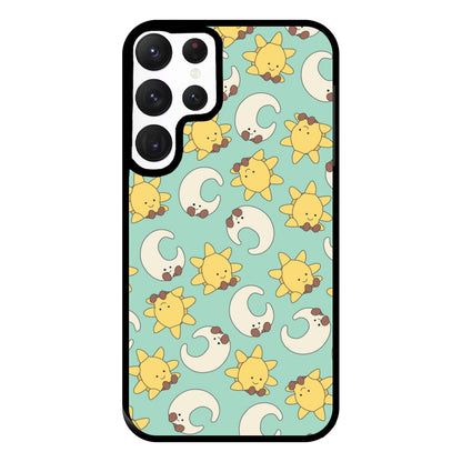 Stars And Moon Pattern - Plushy Phone Case for Galaxy S22 Ultra