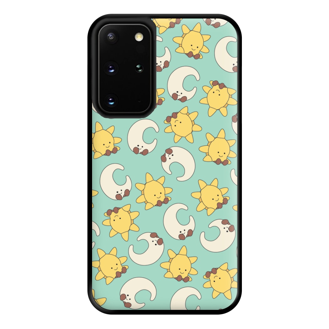 Stars And Moon Pattern - Plushy Phone Case for Galaxy S20 Plus