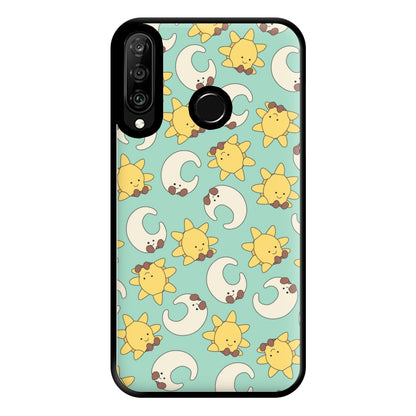 Stars And Moon Pattern - Plushy Phone Case for Huawei P30 Lite