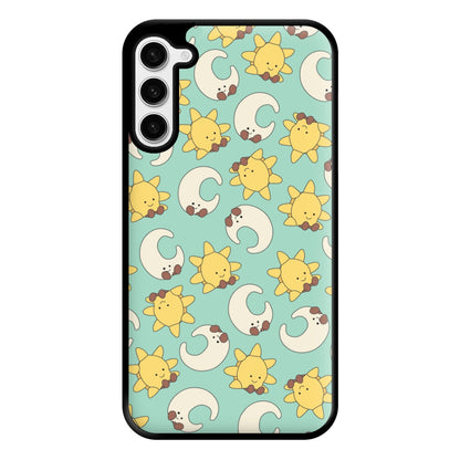 Stars And Moon Pattern - Plushy Phone Case for Galaxy S23 Plus