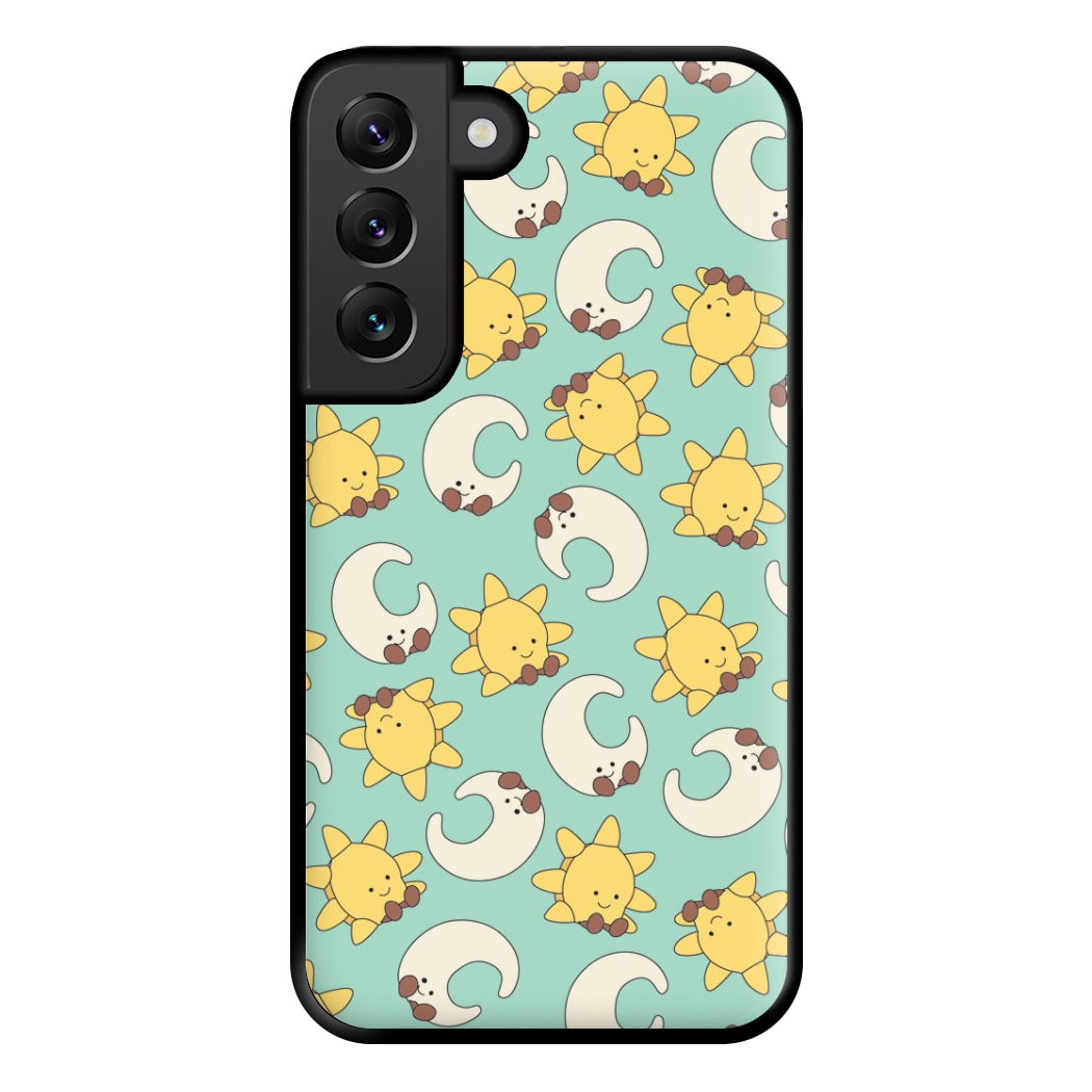 Stars And Moon Pattern - Plushy Phone Case for Galaxy S22 Plus