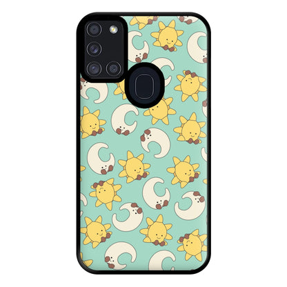 Stars And Moon Pattern - Plushy Phone Case for Galaxy A21s