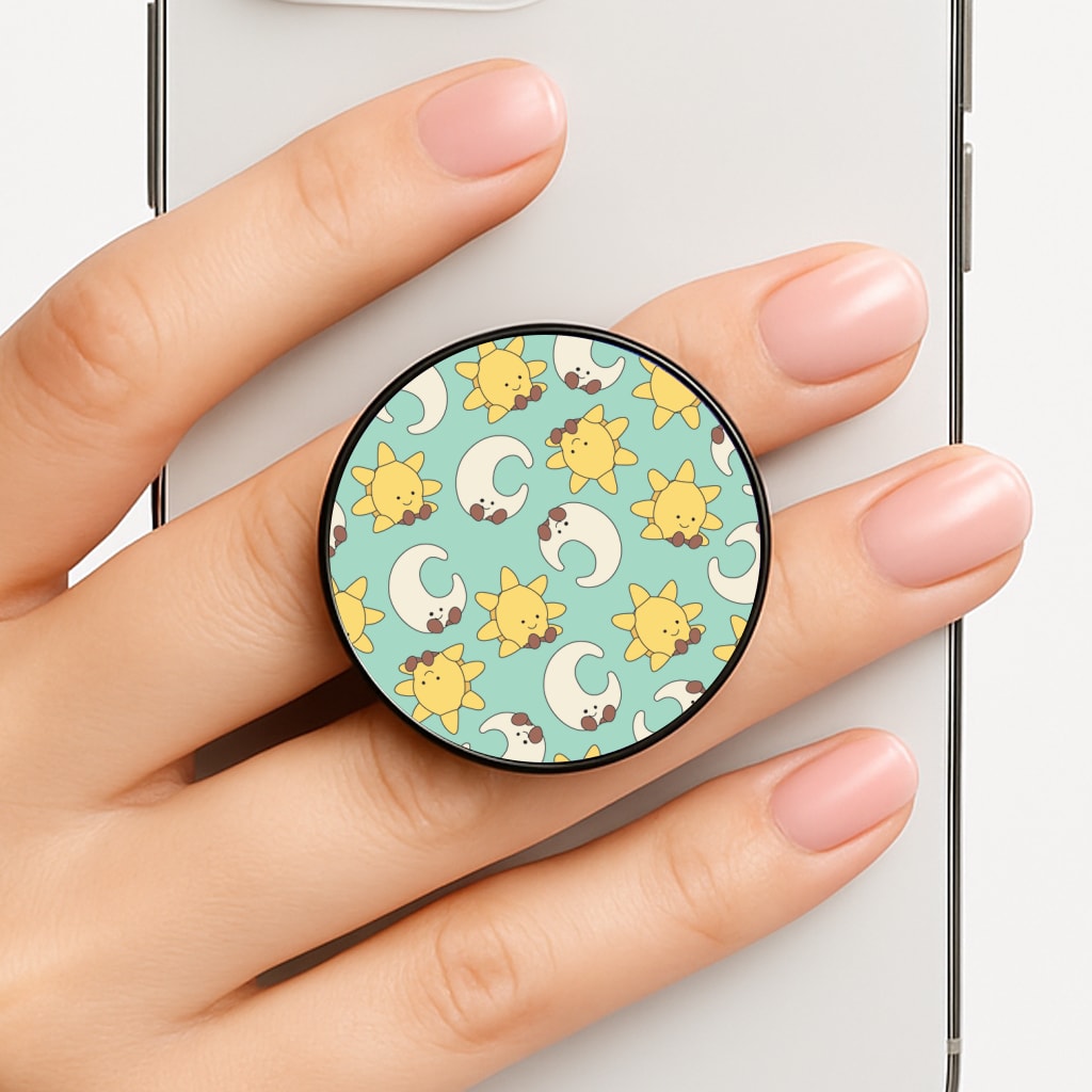 Stars And Moon Pattern - Plushy Phone Grip
