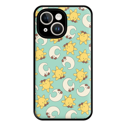 Stars And Moon Pattern - Plushy Phone Case for iPhone 14 Plus