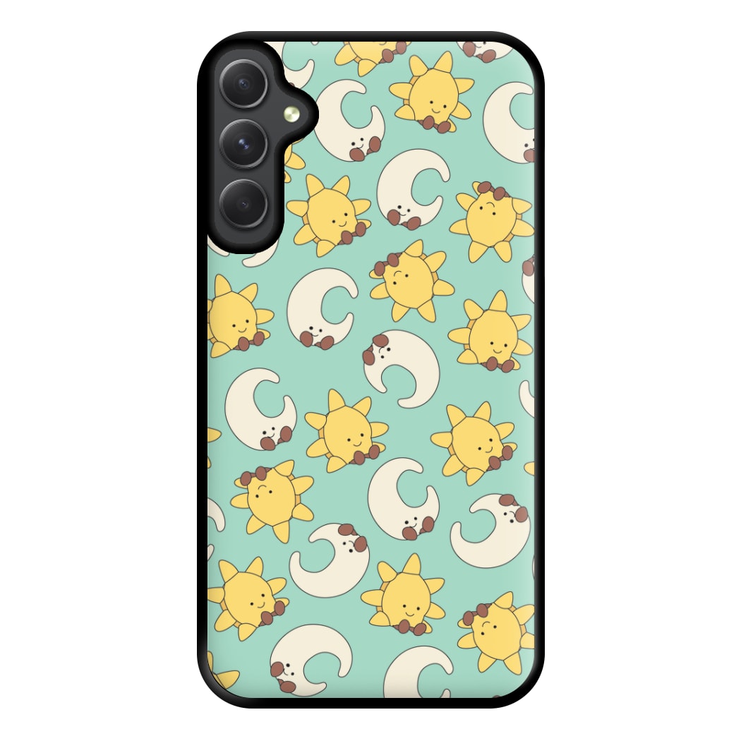 Stars And Moon Pattern - Plushy Phone Case for Galaxy A14