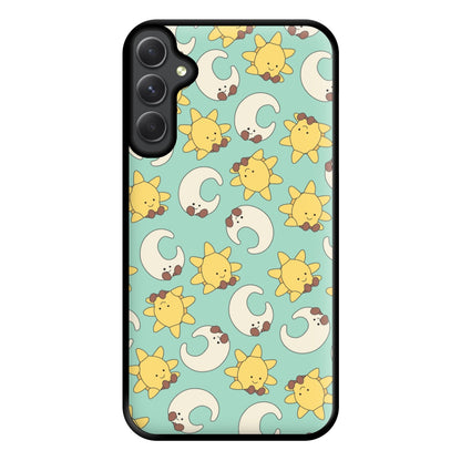 Stars And Moon Pattern - Plushy Phone Case for Galaxy A14