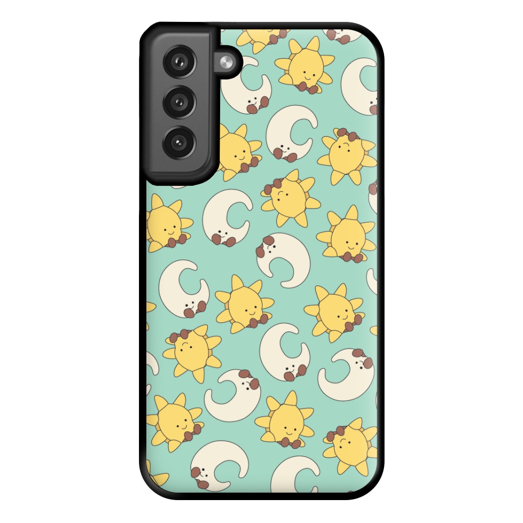 Stars And Moon Pattern - Plushy Phone Case for Galaxy S21FE