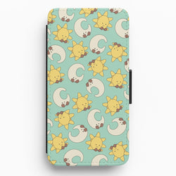 Stars And Moon Pattern - Plushy Flip / Wallet Phone Case