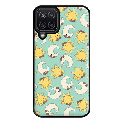 Stars And Moon Pattern - Plushy Phone Case for Galaxy A12