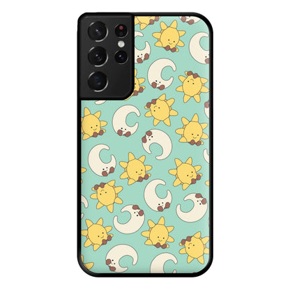 Stars And Moon Pattern - Plushy Phone Case for Galaxy S21 Ultra