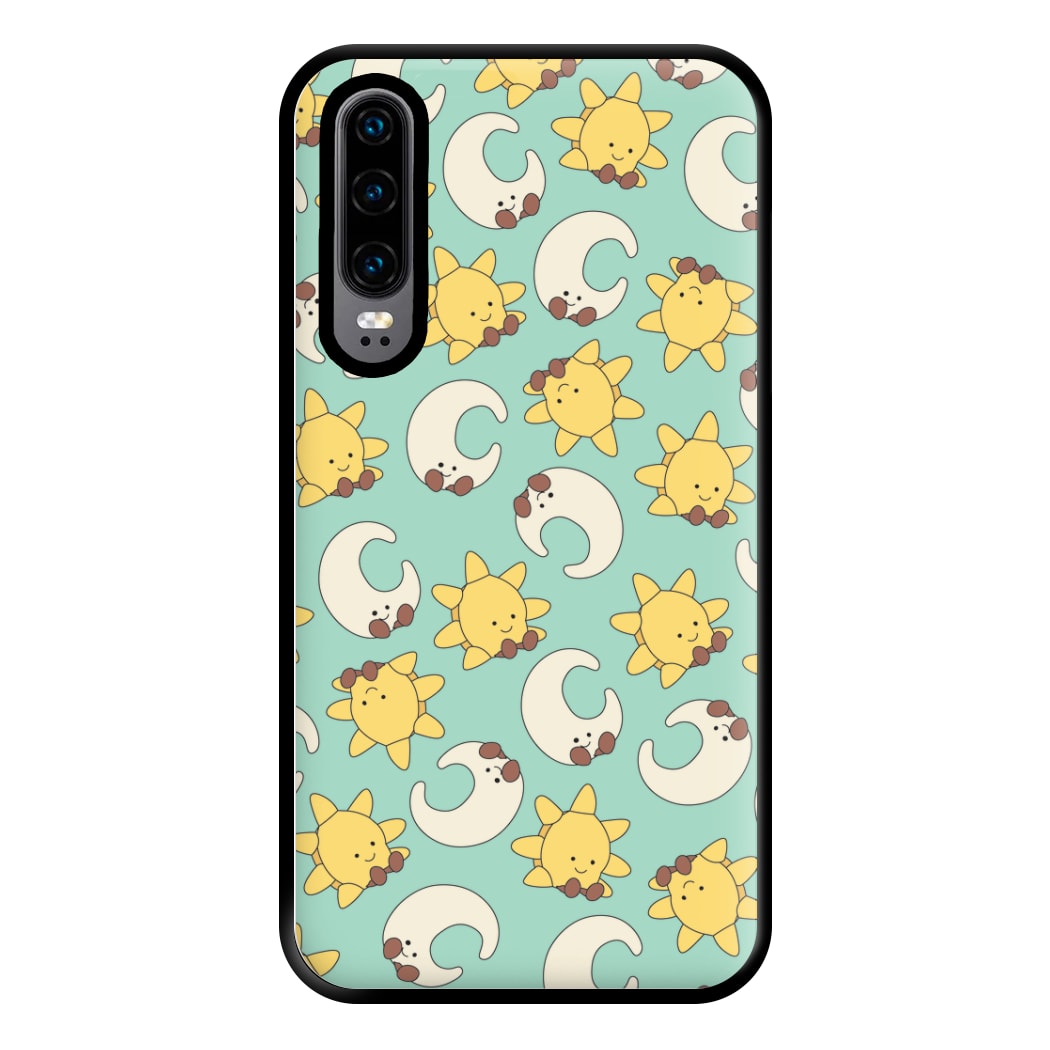 Stars And Moon Pattern - Plushy Phone Case for Huawei P30