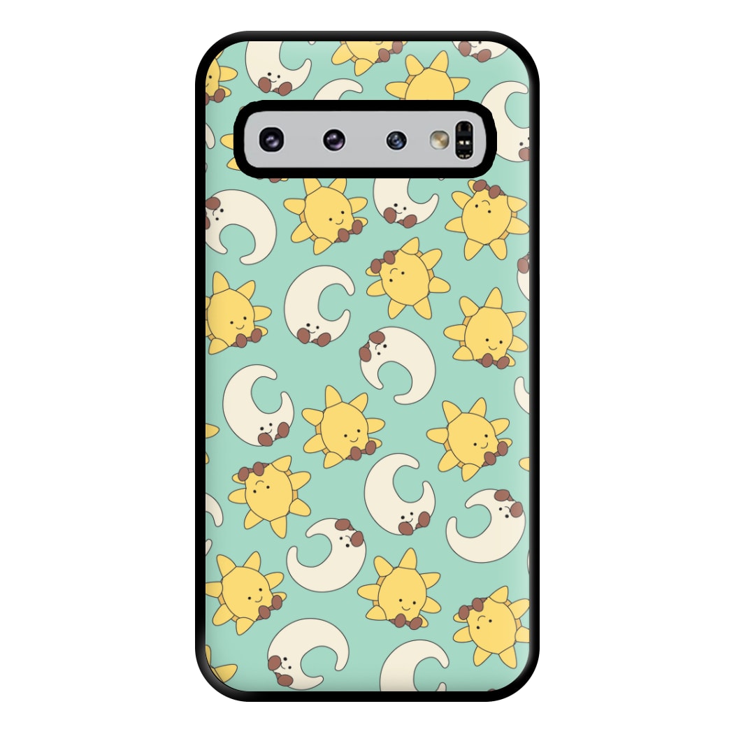 Stars And Moon Pattern - Plushy Phone Case for Galaxy S10 Plus