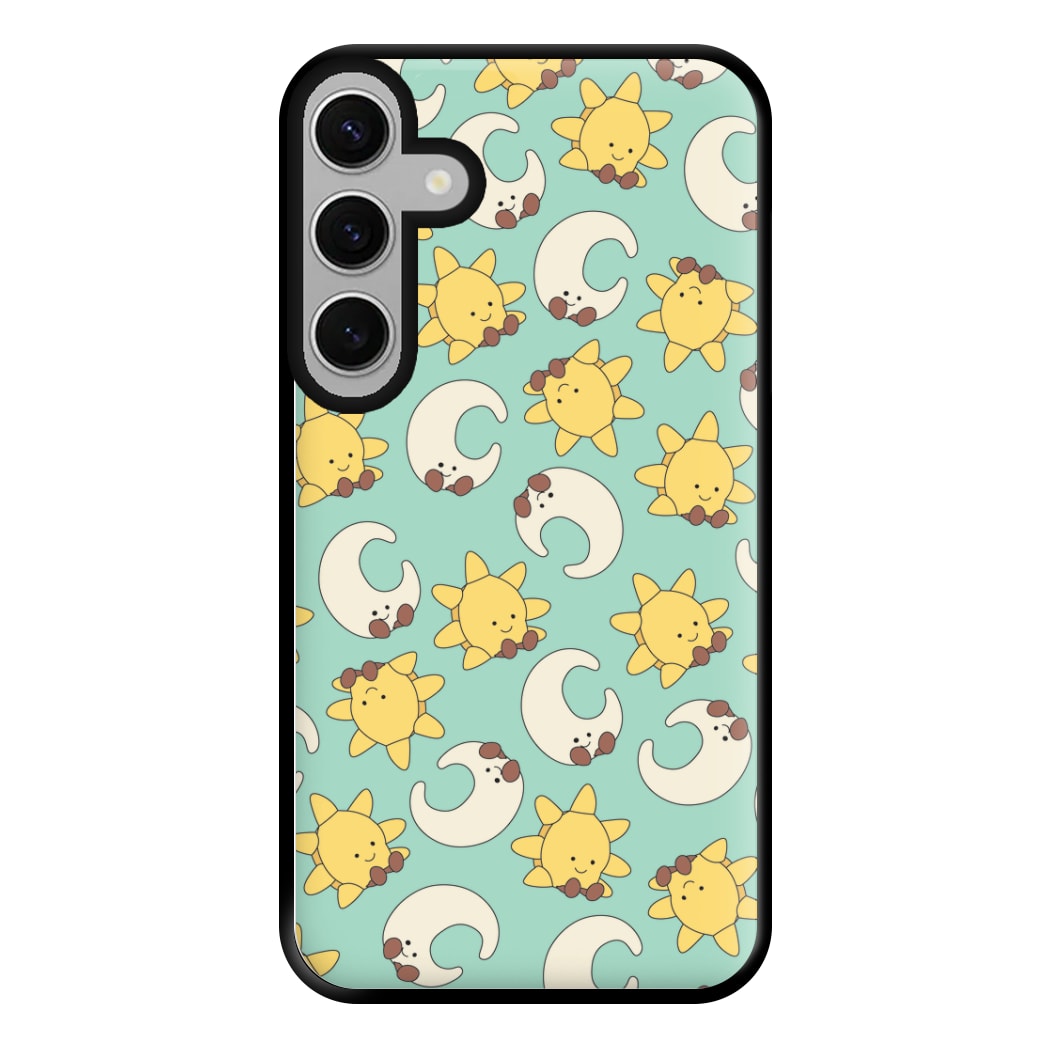 Stars And Moon Pattern - Plushy Phone Case for Galaxy S24FE