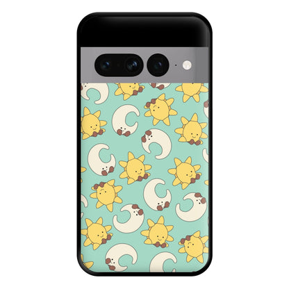 Stars And Moon Pattern - Plushy Phone Case for Google Pixel 7 Pro