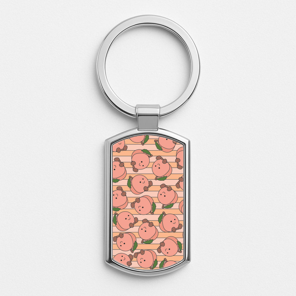 Feeling Peachy Silver Keyring
