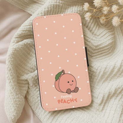 Peach Pattern Wallet Phone Case