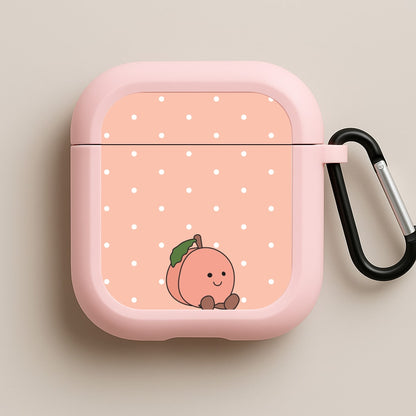 Peach Pattern Pink AirPods Case