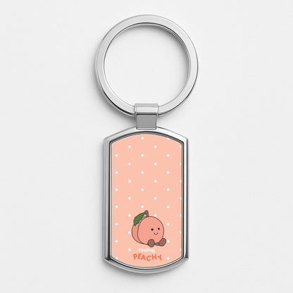Peach Pattern Silver Keyring
