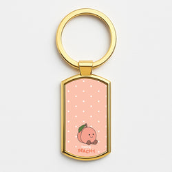 Peach Pattern Gold Keyring