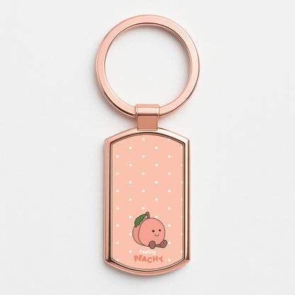 Peach Pattern Rose Gold Keyring