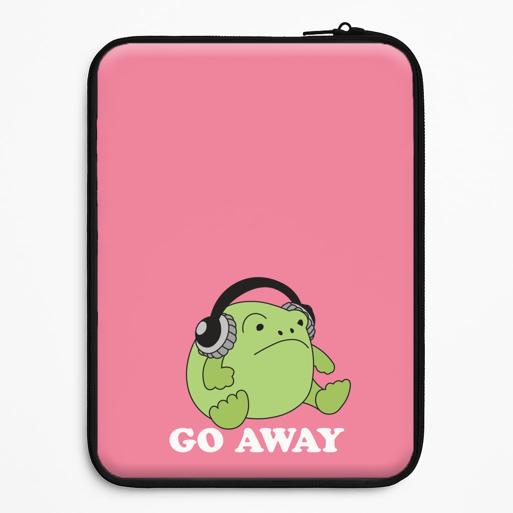 Go Away Grumpy Frog  Laptop Sleeve