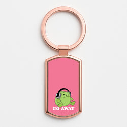 Go Away Grumpy Frog  Rose Gold Keyring