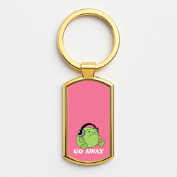 Go Away Grumpy Frog  Gold Keyring