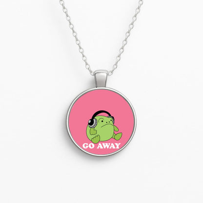 Go Away Grumpy Frog  Necklace