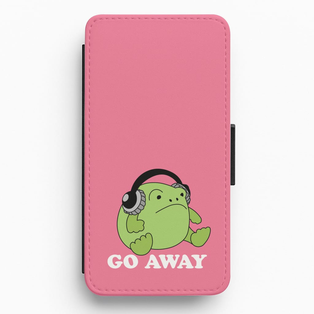 Go Away Grumpy Frog Flip / Wallet Phone Case