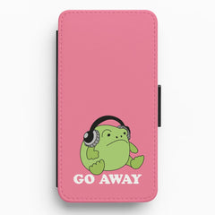 Go Away Grumpy Frog Flip / Wallet Phone Case