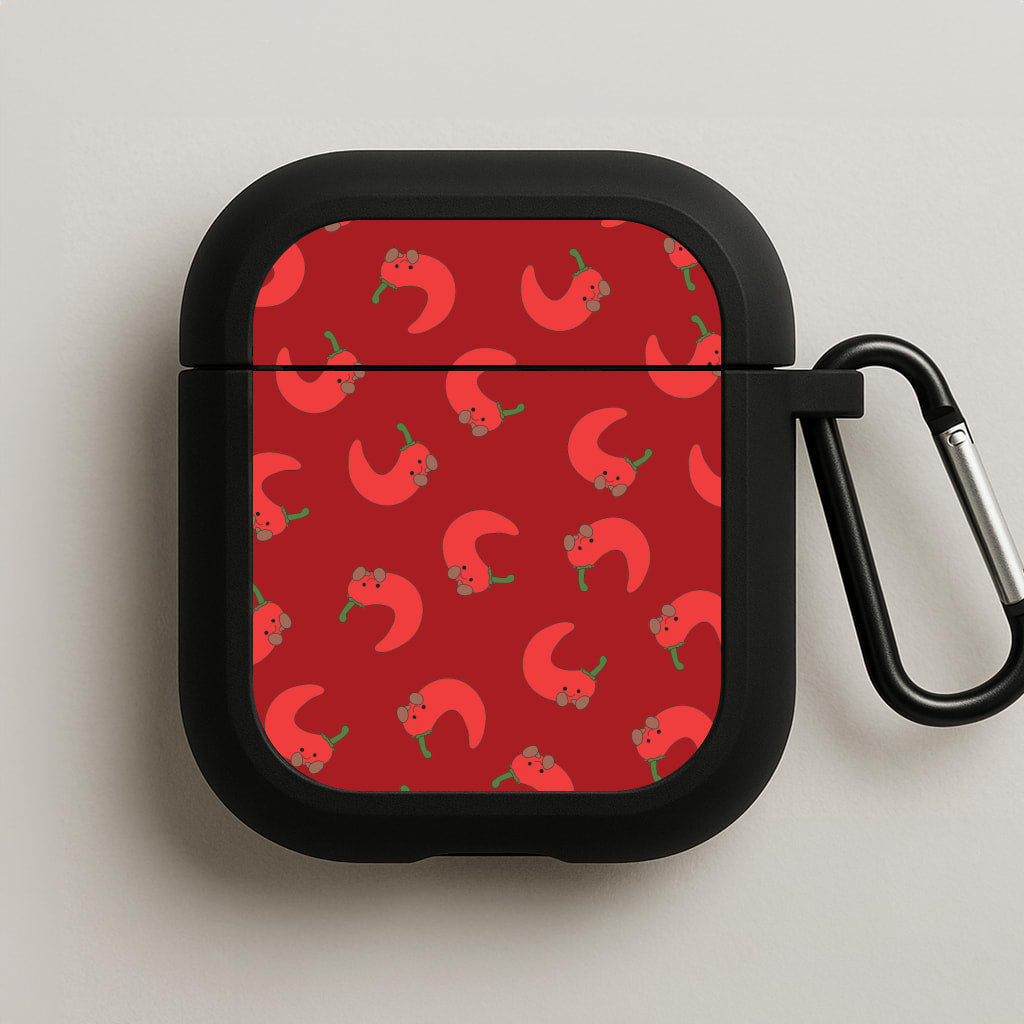 Red Chilli Pattern AirPods Case