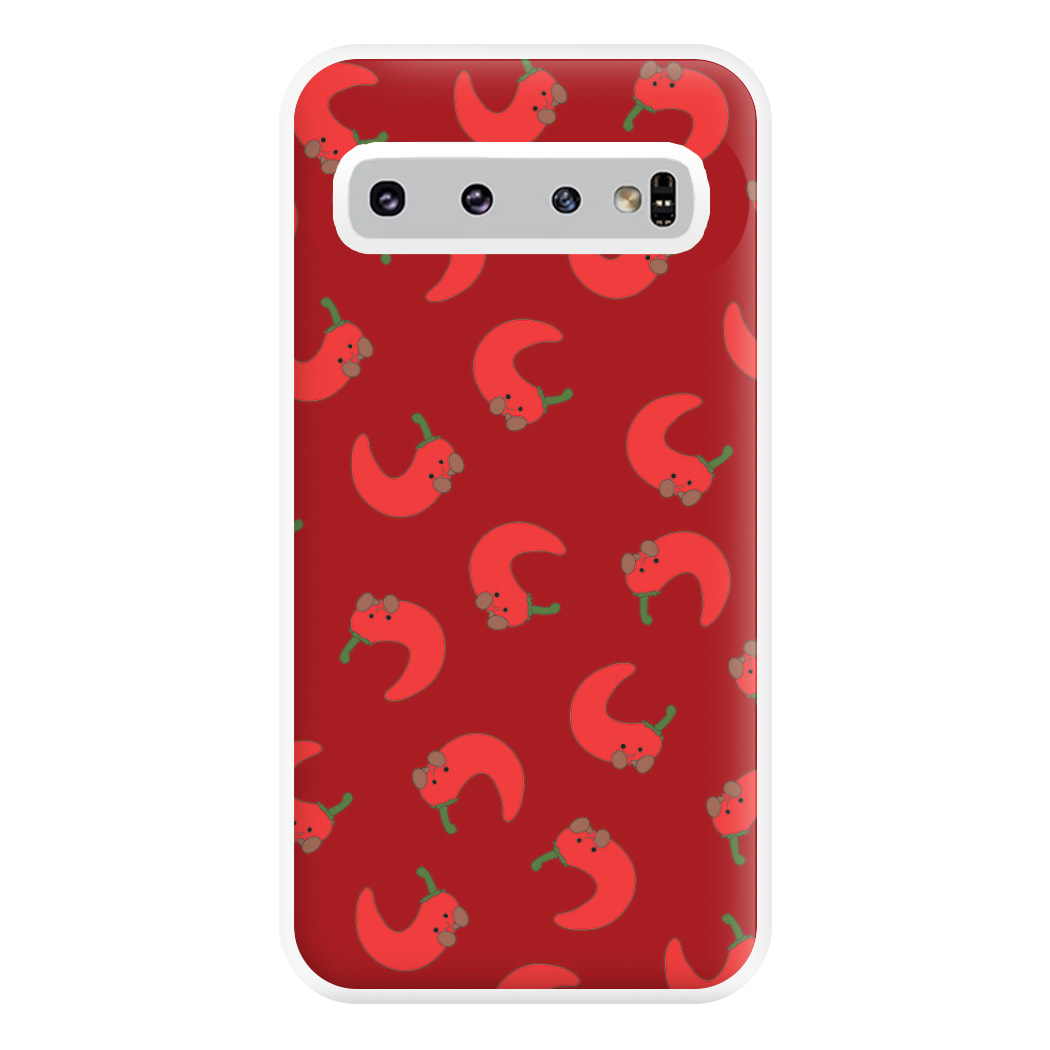 Red Chilli Pattern Phone Case for Galaxy S10 Plus