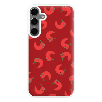 Red Chilli Pattern Phone Case for Galaxy S24FE