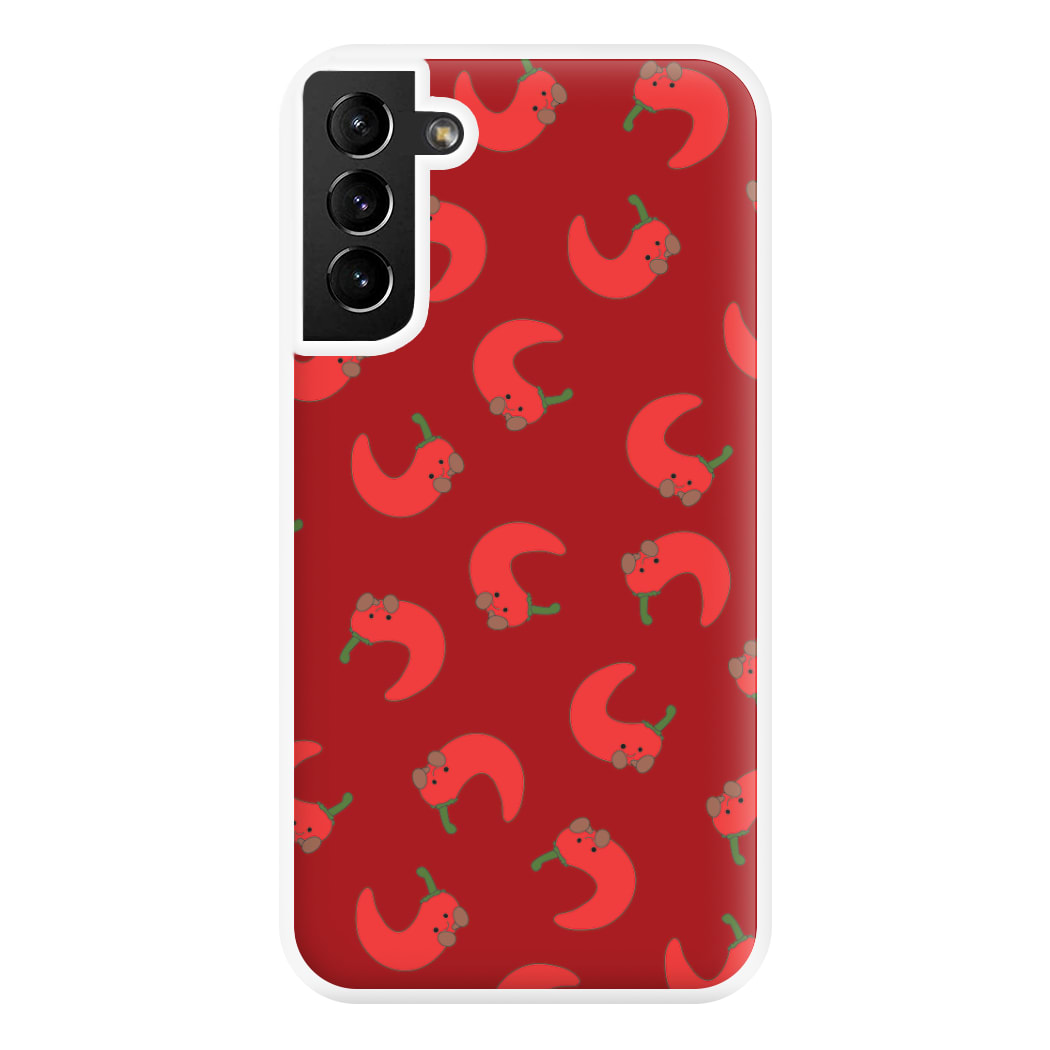 Red Chilli Pattern Phone Case for Galaxy S21 Plus
