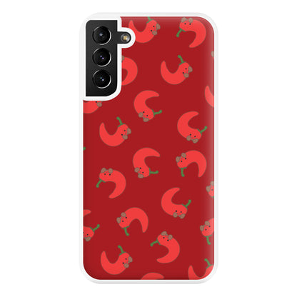 Red Chilli Pattern Phone Case for Galaxy S21 Plus