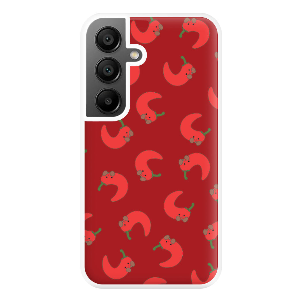 Red Chilli Pattern Phone Case for Galaxy A56