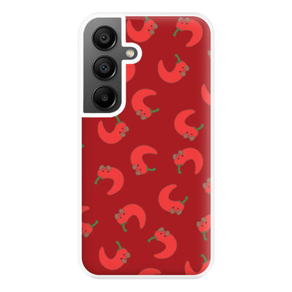 Red Chilli Pattern Phone Case for Galaxy A56