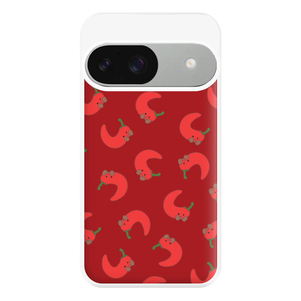 Red Chilli Pattern Phone Case for Google Pixel 9 / 9 Pro